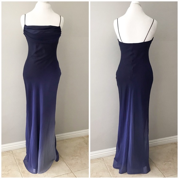 Kiki USA Dresses & Skirts - Ombré Navy Ruched Evening Gown